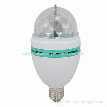 E27/B22 3W RGB Crystal Magic Ball LED Full Color Rotating Stage Party Light, 85 to 250V